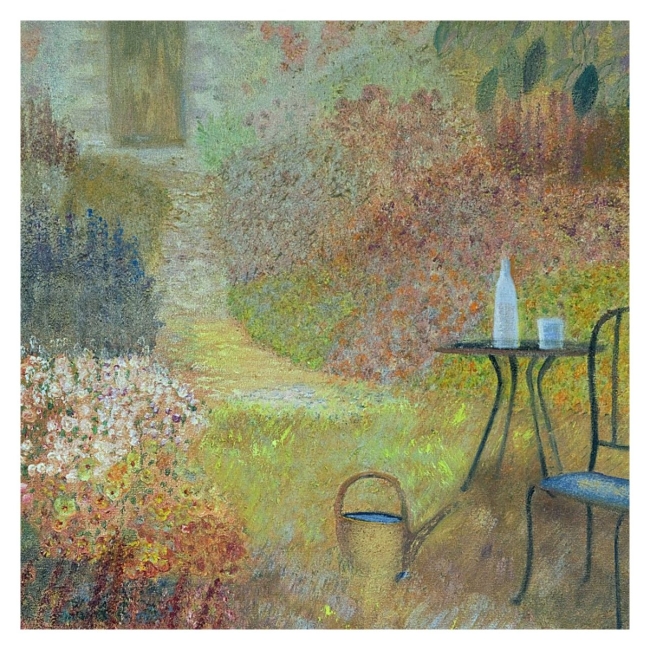 Jardin et table de jardin